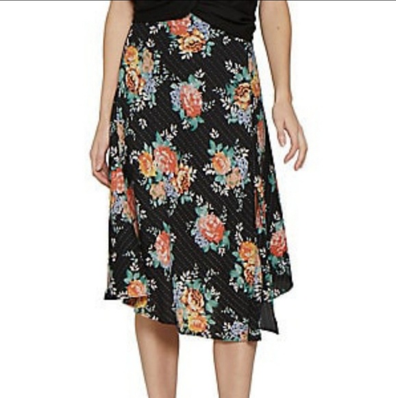 Walter Baker Sz 10 Assymetrical Split Floral Skirt - Picture 2 of 5